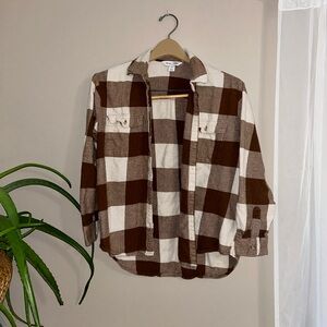 Brown plaid flannel
